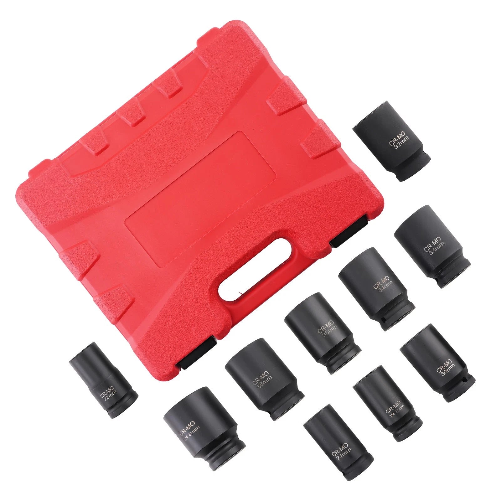 Set of 8 Deep Impact Sockets 1/2" 3/4" Drive 8-32mm 22-41mm 6 & 12 Point