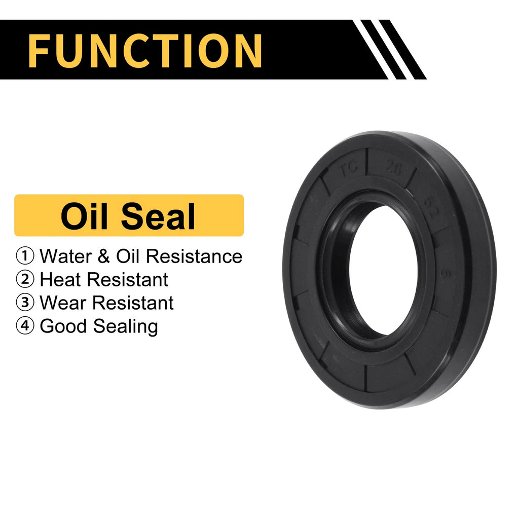 Set of 5 Oil Seal Rotary Shaft Seal NBR Rubber 26x52x8mm
