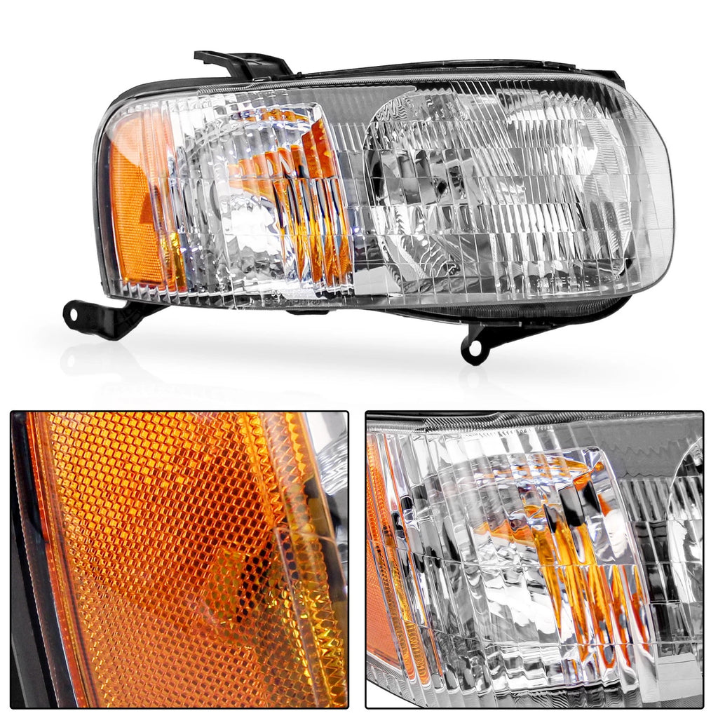 Set of 2 Headlight Lamp Assemblies for Ford Escape (2001–2004) Chrome
