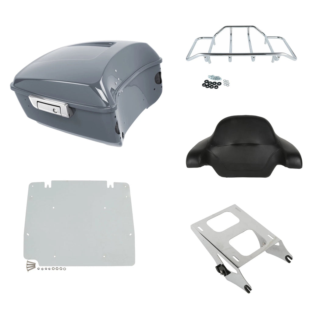 Trunk Pad Plate Mount Rack for Harley Touring (2014–2026) Gunship Gray