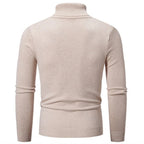 Turtleneck Pullover Sweater for Men - Slim Fit Solid Color Long Sleeve