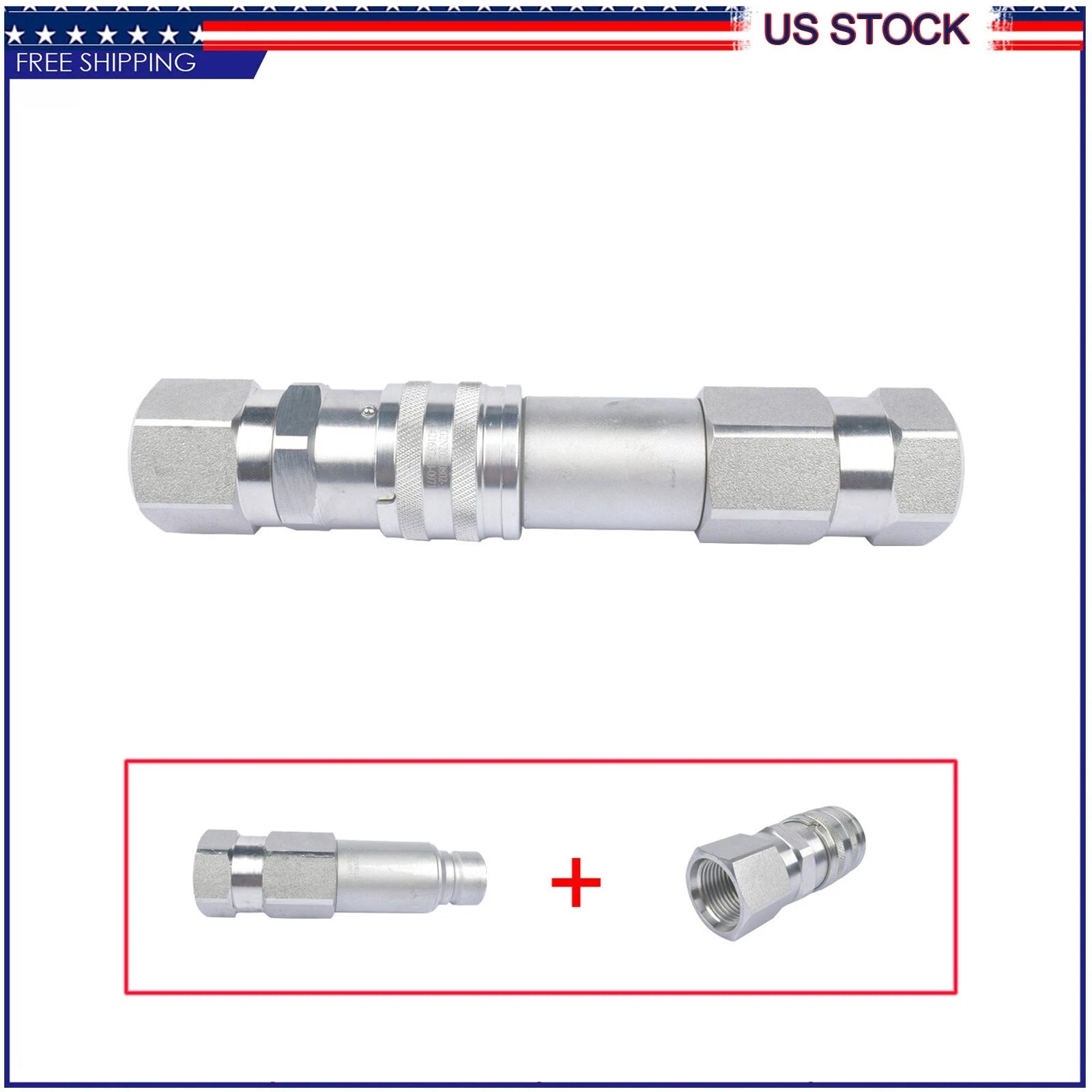Flat Face Coupler Kit for Bobcat Loader Excavator Utility Vehicle