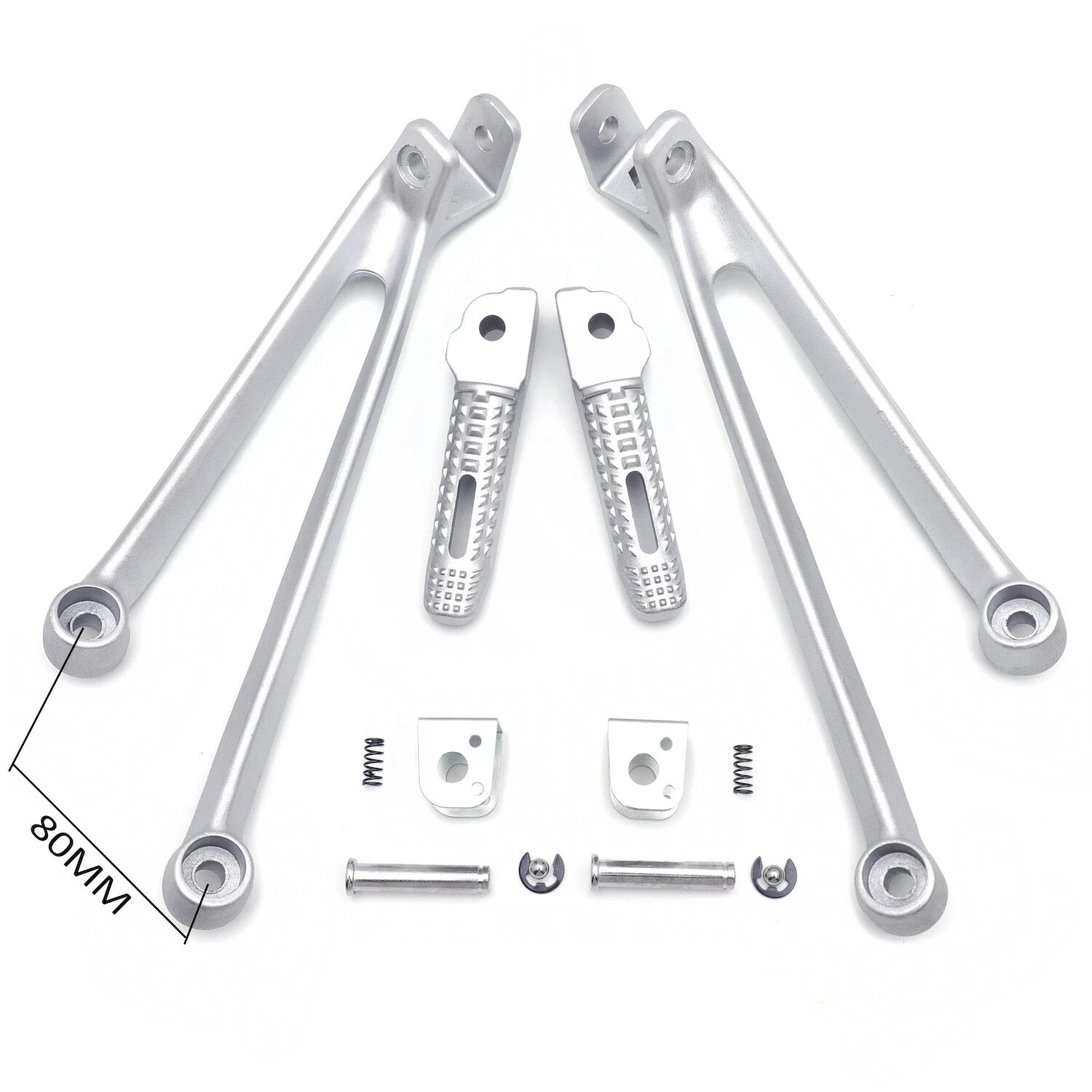 Silver Rear Passenger Foot Pegs & Brackets for BMW S1000RR (2010–2018)