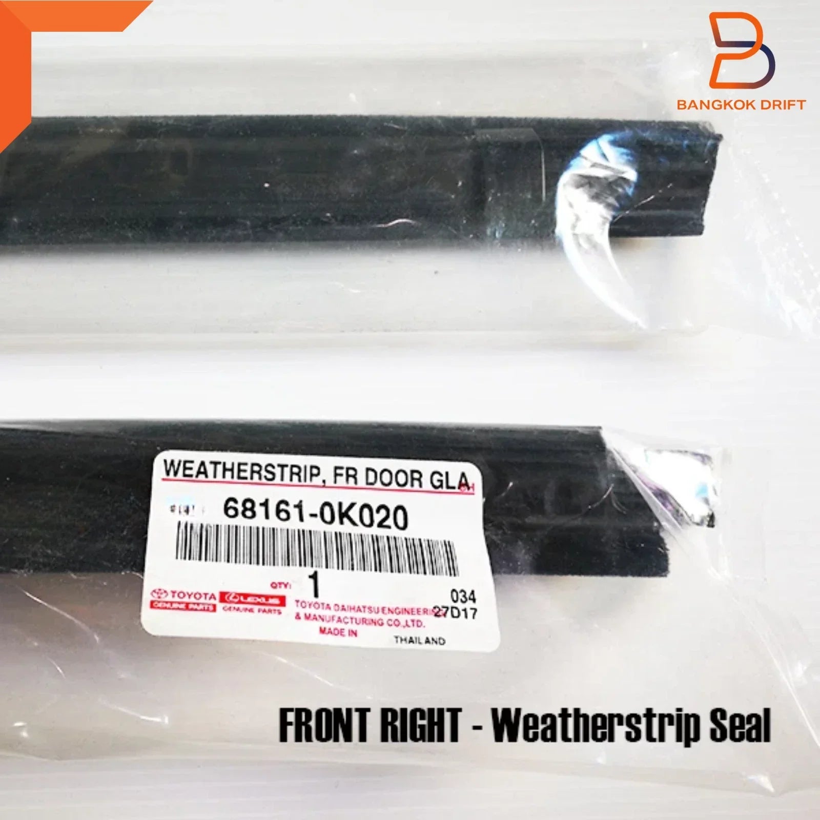 Outer Weatherstrip Glass Seal for Toyota Hilux MK6 KUN25 Vigo (2005-2015)