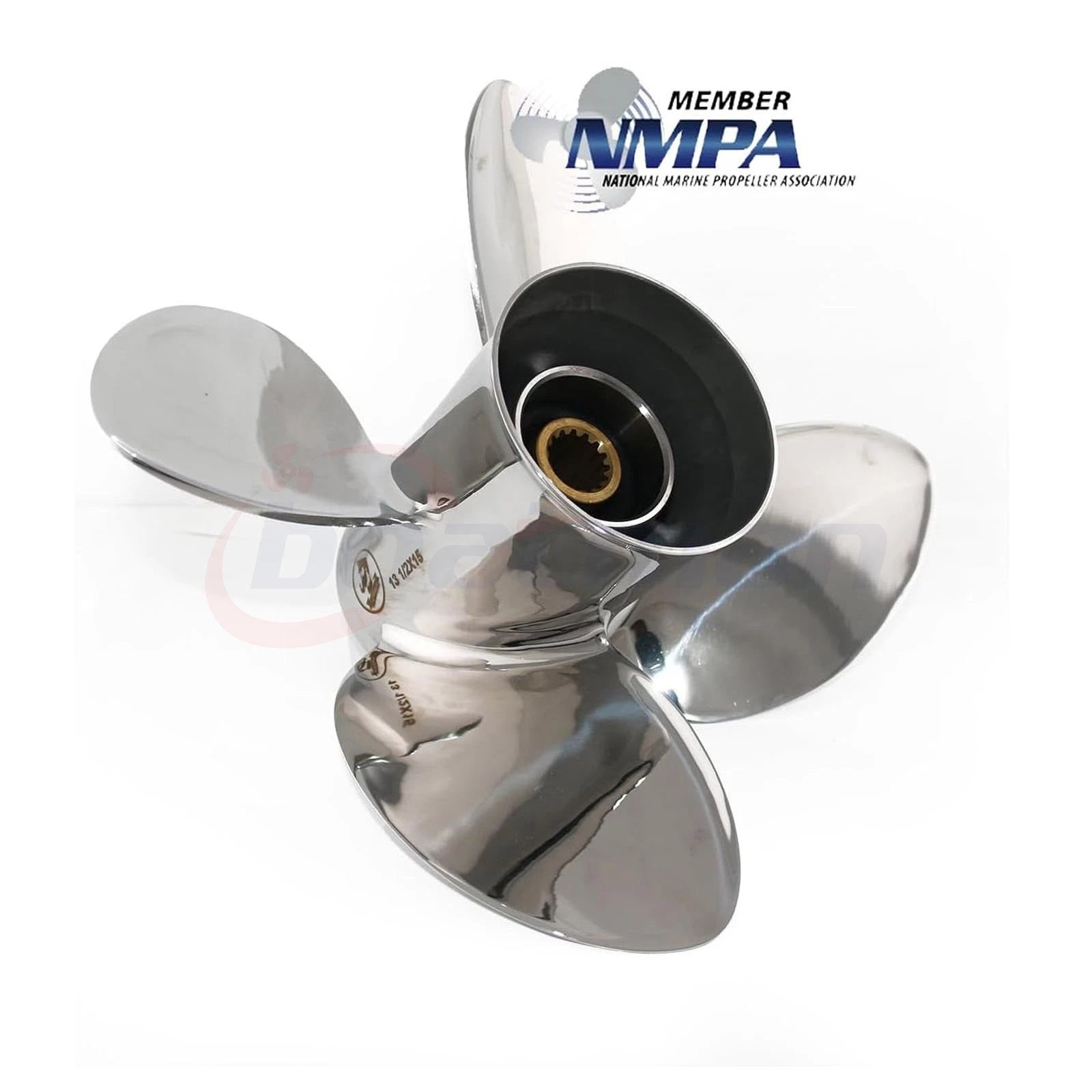 4-Blade Stainless Boat Propeller for Mercury 40-140HP (13.5x13 RH) Spitfire X7