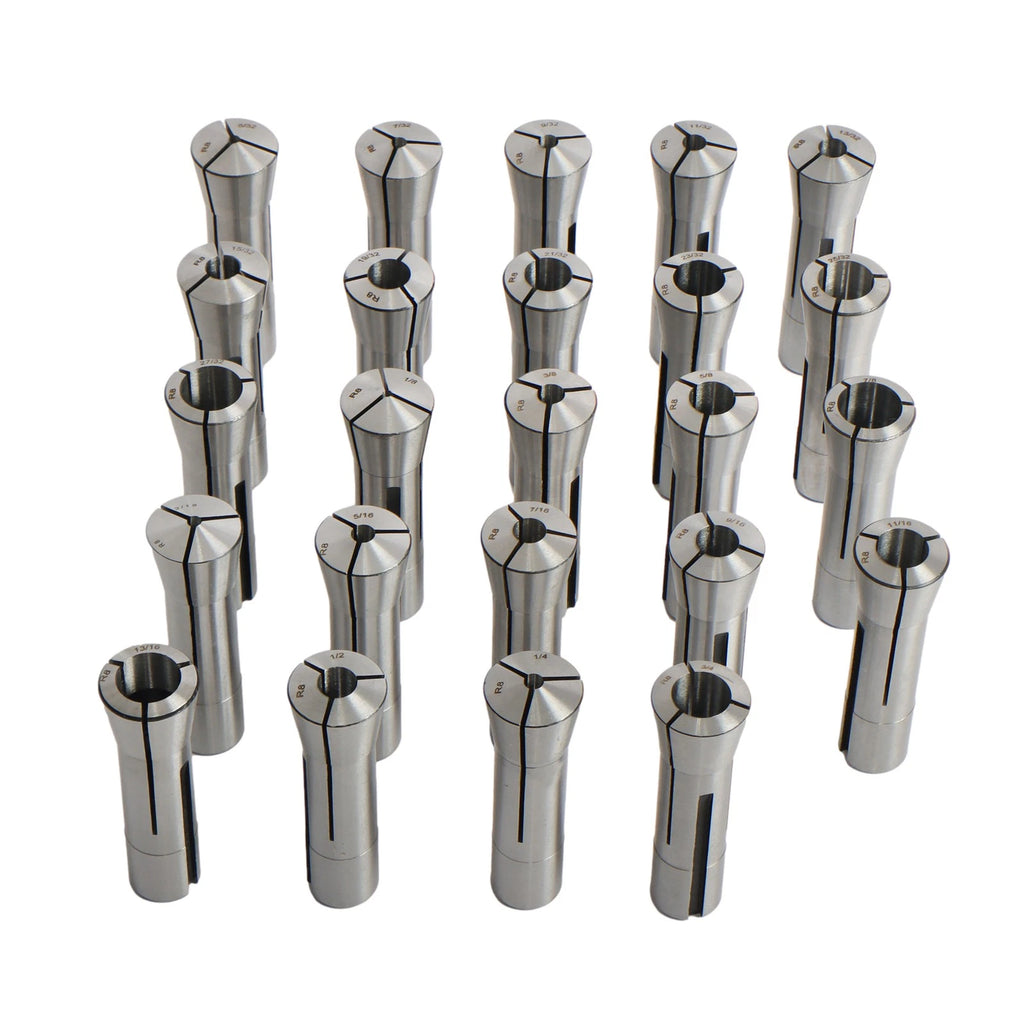 24-Piece R8 Collet Set for Bridgeport (Fits Various Models)
