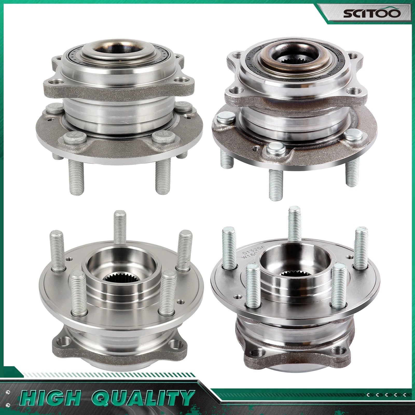 Set of 4 Wheel Hub Bearings for Hyundai Santa Fe (2007–2012)