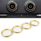4X Stainless Steel Air Vent Outlet Ring Trims for Audi A3 8V (2012–2019)
