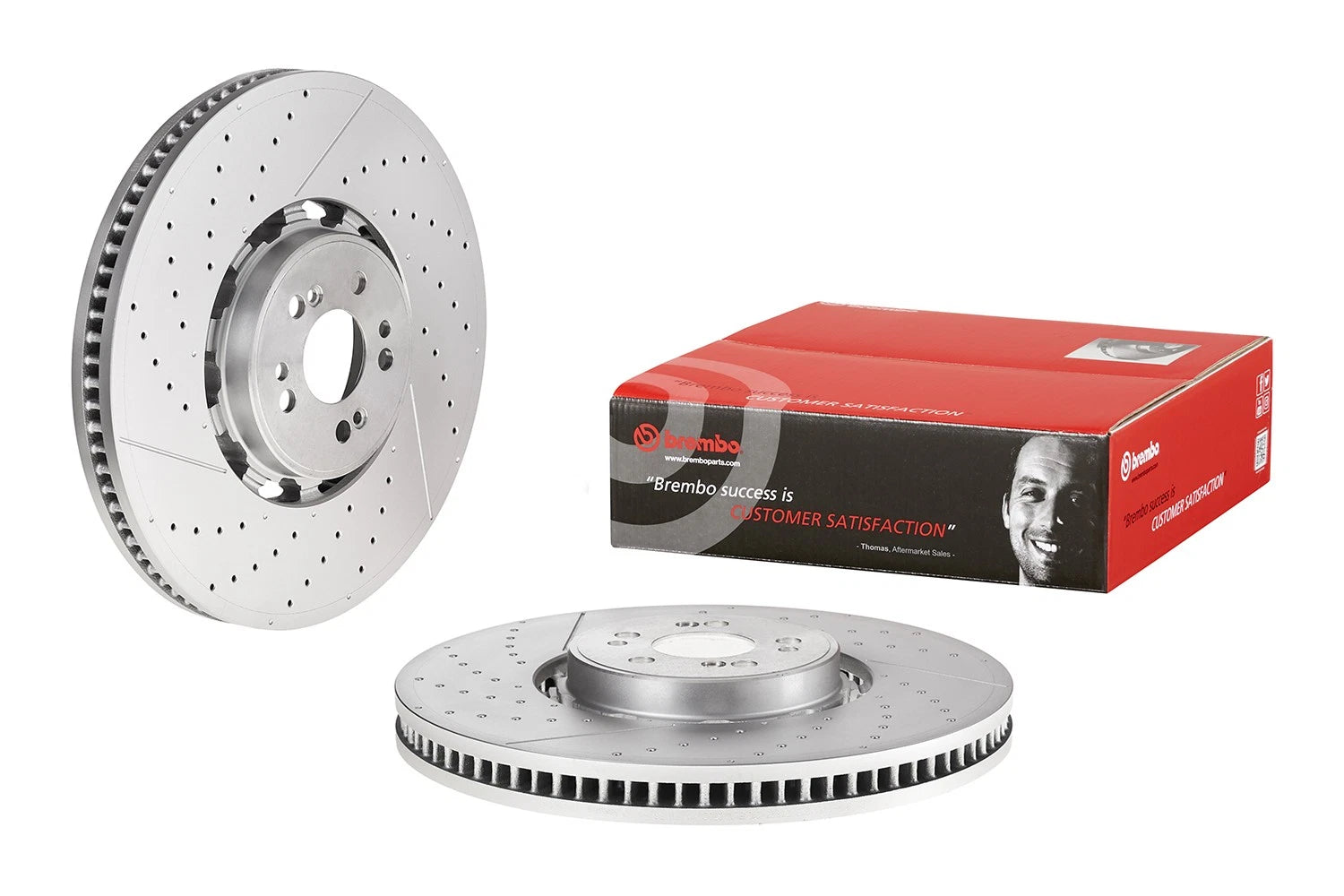 Brembo Front 400mm Dual Cast Drilled Slotted Brake Disc Rotor for MB W167 X167 (2019–2023)