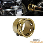 Brass Drilled Exhaust Tip for Harley Bobber Chopper 2.25" Pipes