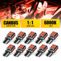 10X T10 LED Map License Parking Door Light Bulbs for AUXITO (194, 168, 2825)