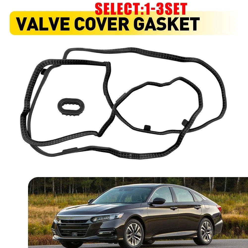 Black Valve Cover Gasket Set for Honda Acura (12341-RPY-G01, 12343-RPY-G01)