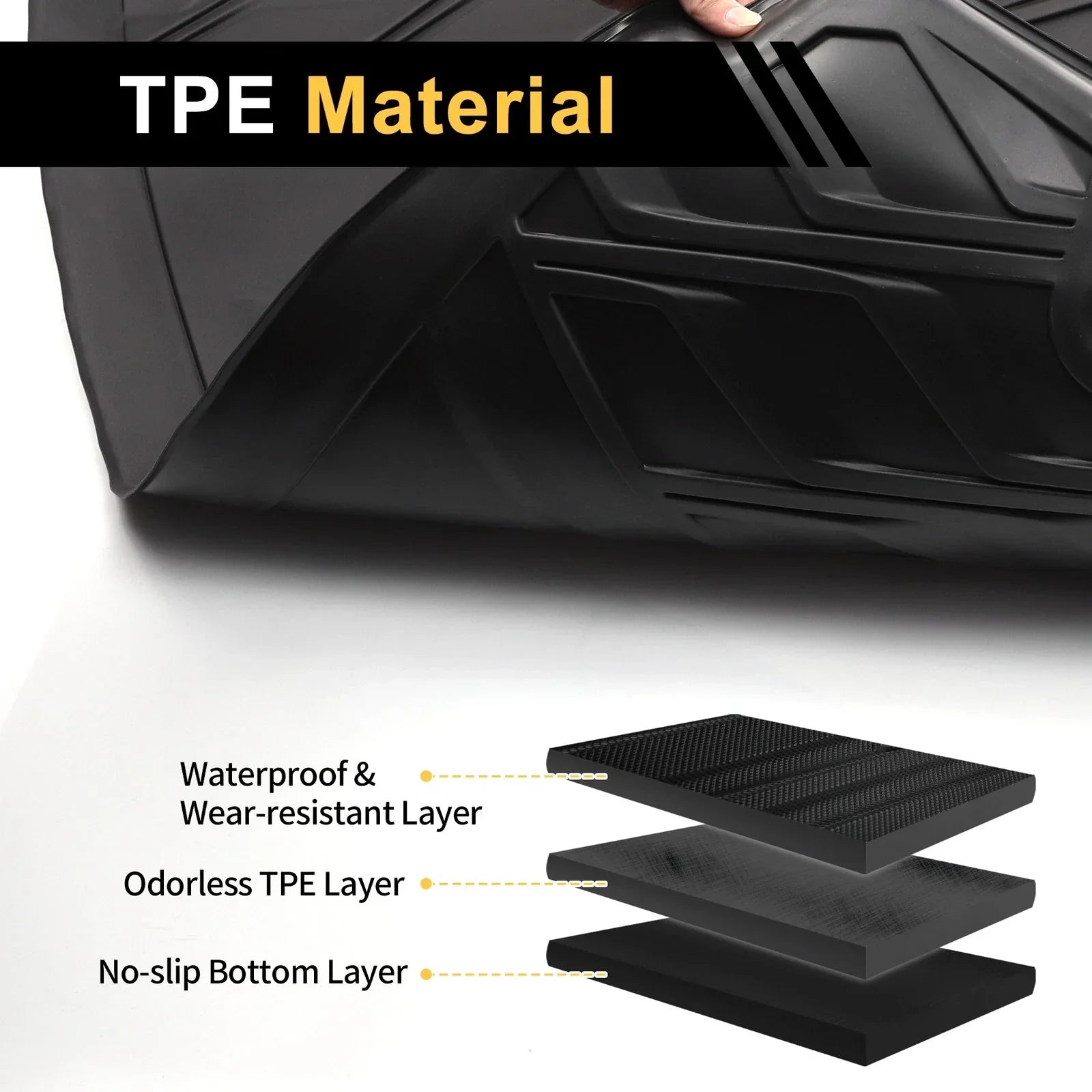 Cargo Liner Trunk Mat for BMW 5-Series (2011-2016) Diamond Pattern TPE