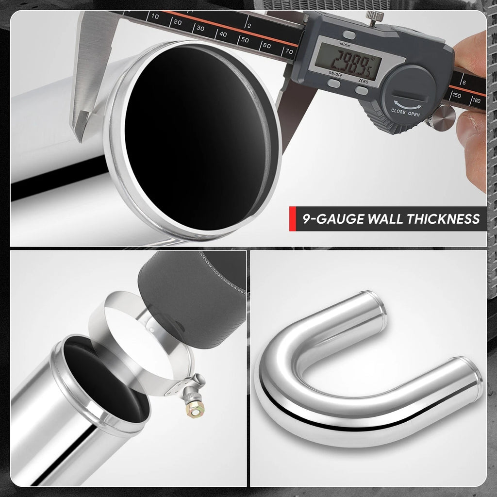 3" OD U-Bend Pipe for Intercooler (180 Degrees, 9-Gauge Aluminum)