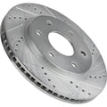 Disc Brake Rotor and Pad Kit for Nissan Titan (2004–2005) Front Cross-Drilled