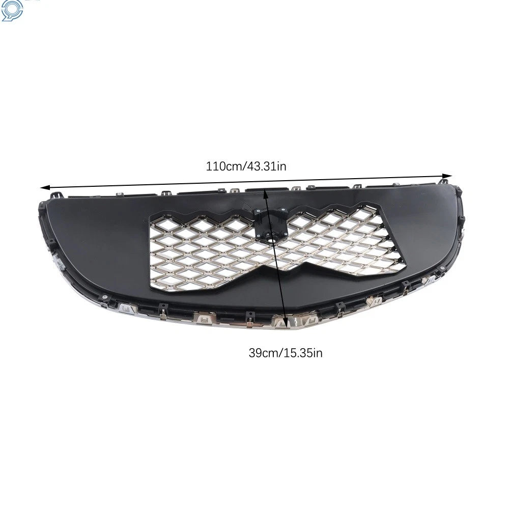 Front Bumper Upper Grill for Genesis GV70 (2022–2023) Black & Chrome, W/Camera Hole