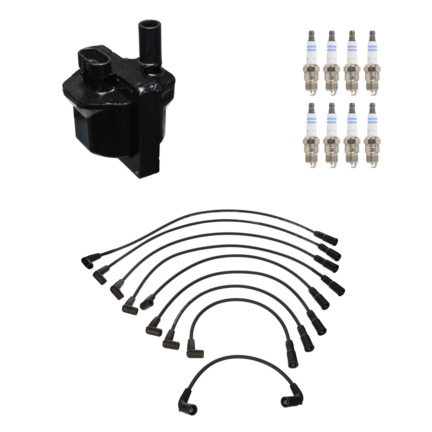 Denso Ignition Coil Wires & Bosch Platinum Spark Plugs Kit for Express 1500 (2003–2021)