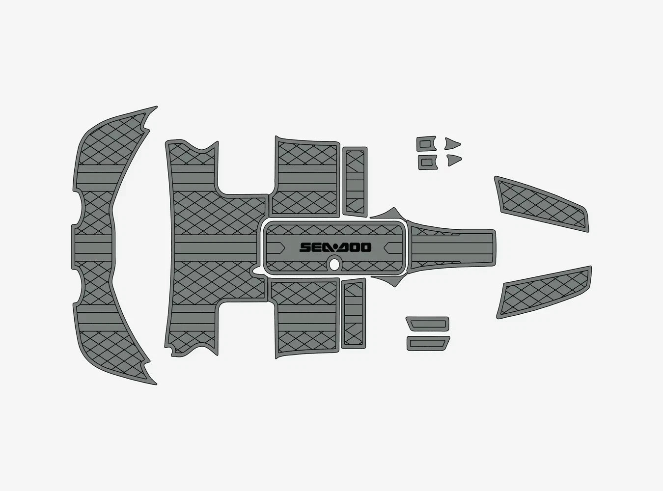 Set of 2 Anti-slip Self-Adhesive Floor Mats for Seadoo 200 Speedster (2008–2012)