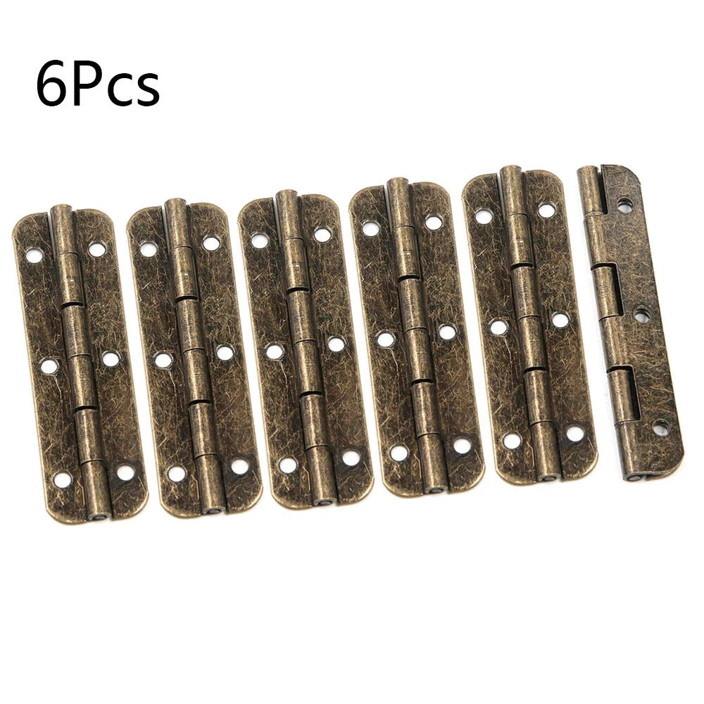 Set of 6 Antique Bronze Decorative Hinges for Wooden Box (50mm x 15mm)