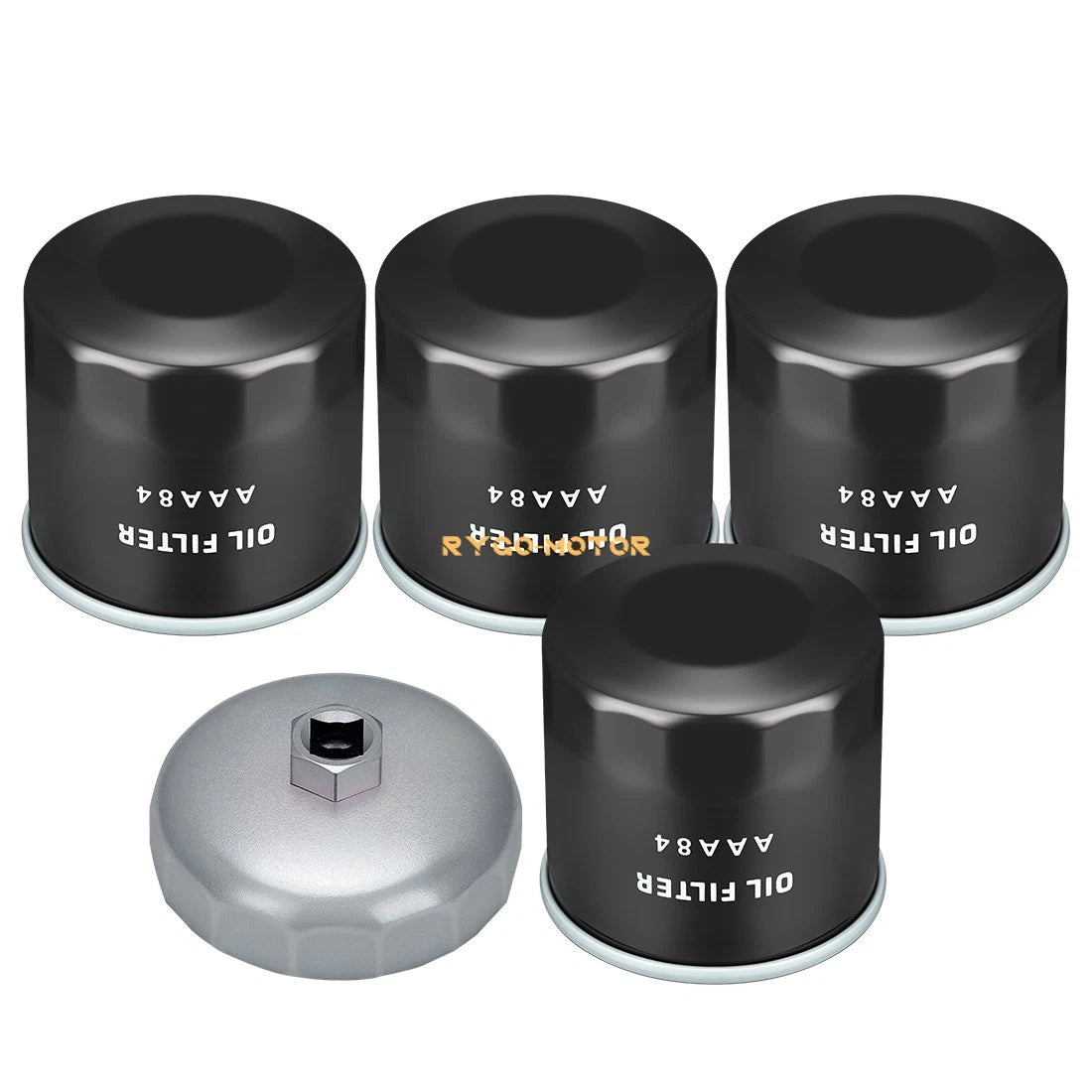 4 Pack Oil Filter & Wrench for Kawasaki (49065-7010, 49065-2071, 49065-0724)
