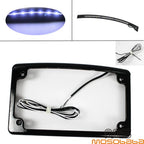 12�� Curved Aluminum License Plate Frame w/6 LED Lights for Motorcycle