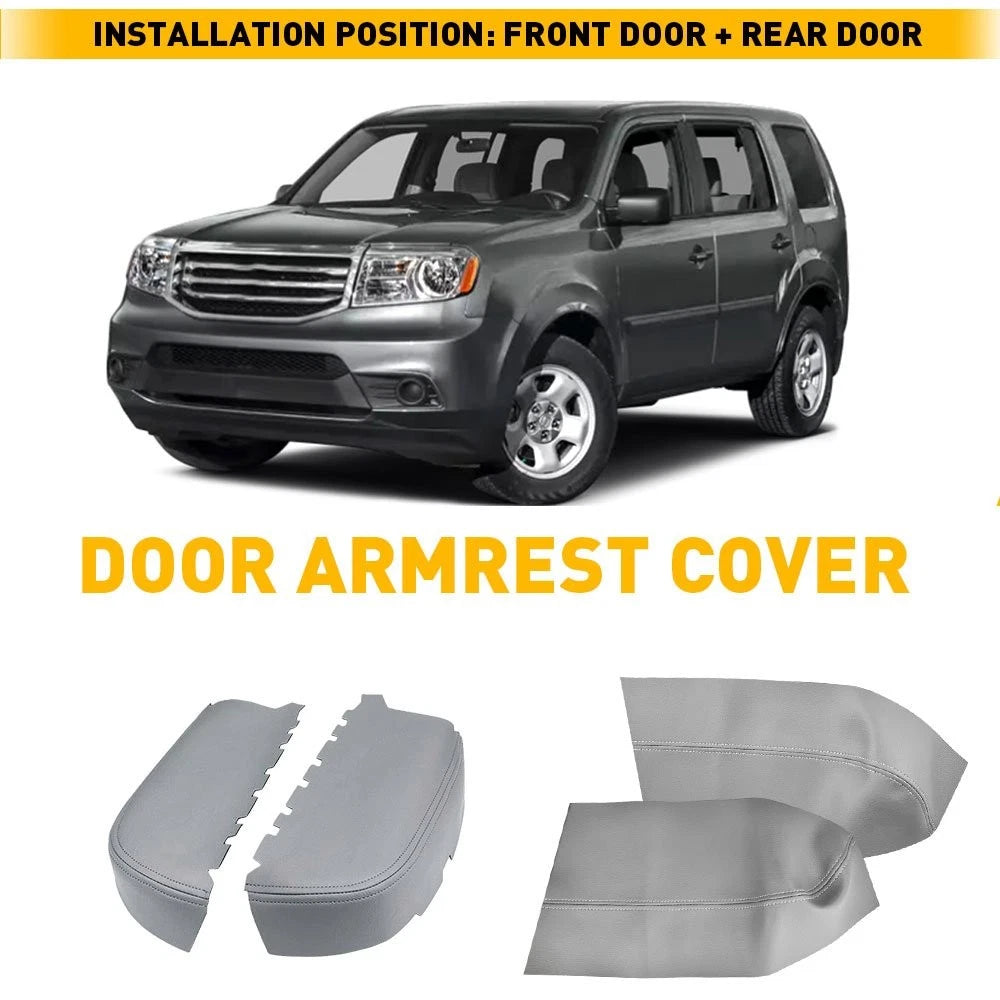 Leather Door Armrest Panels Set of 4 for Honda Pilot (2009–2015)