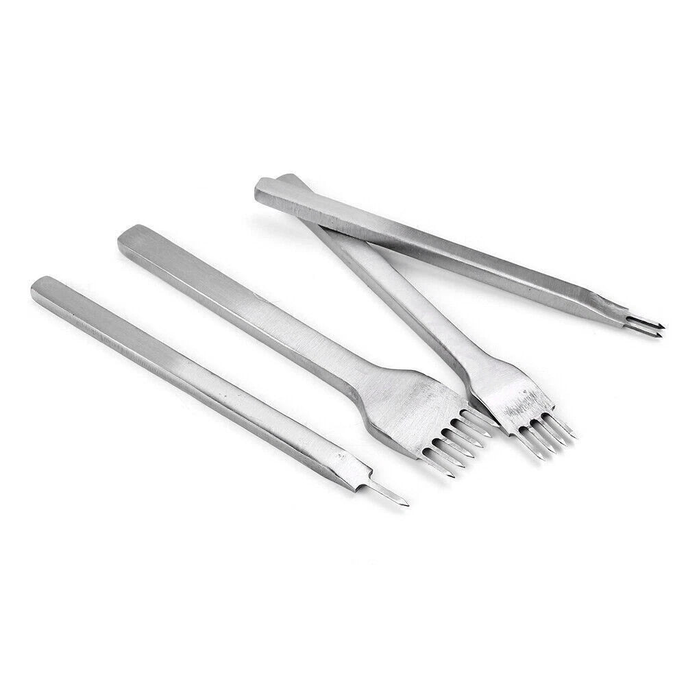 Set of 4 Leather Craft Hole Chisel Tools 3MM, 4MM, 5MM, 6MM