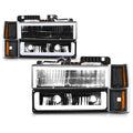 LED DRL Headlights for GMC C/K Pickup Suburban Yukon (1994–2000) Black/Amber