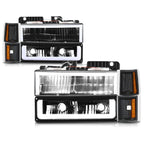 LED DRL Headlights for GMC C/K Pickup Suburban Yukon (1994–2000) Black/Amber