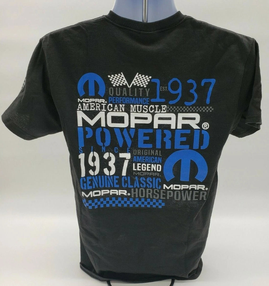 Genuine OEM Black Mopar T-Shirt Powered Since 1937 for All Dodge Models (—)