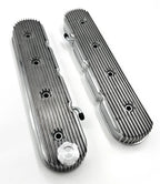 Polished Finned Valve Covers for Holley LS Chevy Engines (LS1 LS2 LS3)