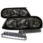 Smoked Housing Tinted Headlight + Corner Signal + LED Fog Light Set for Impala (2000–2005)