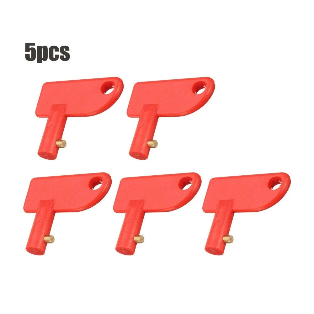 5X Red ABS Plastic Key for Battery Isolator Switch (Car, Van, Boat)