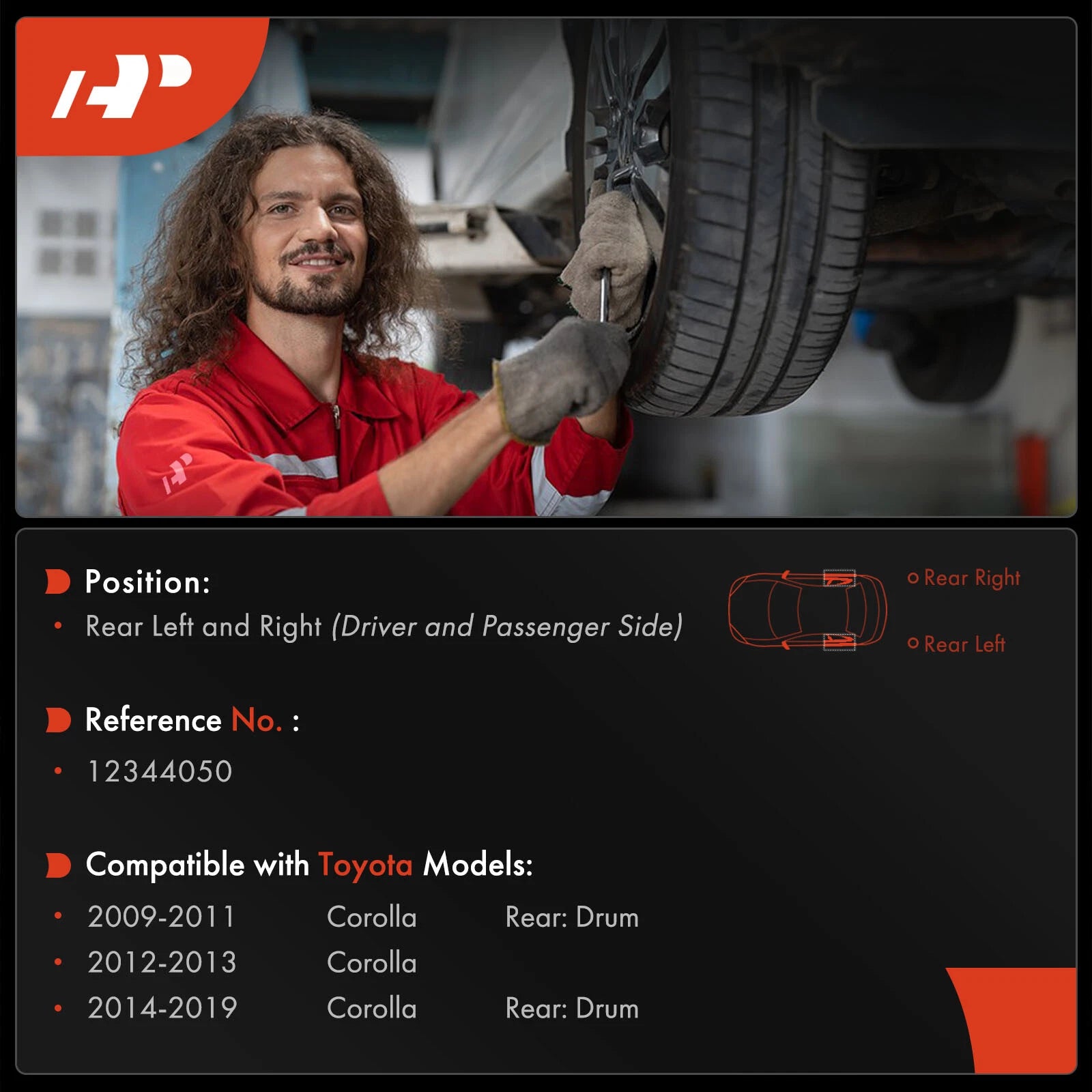 Brake Drum Rear LH & RH for Toyota Corolla (2009–2019)