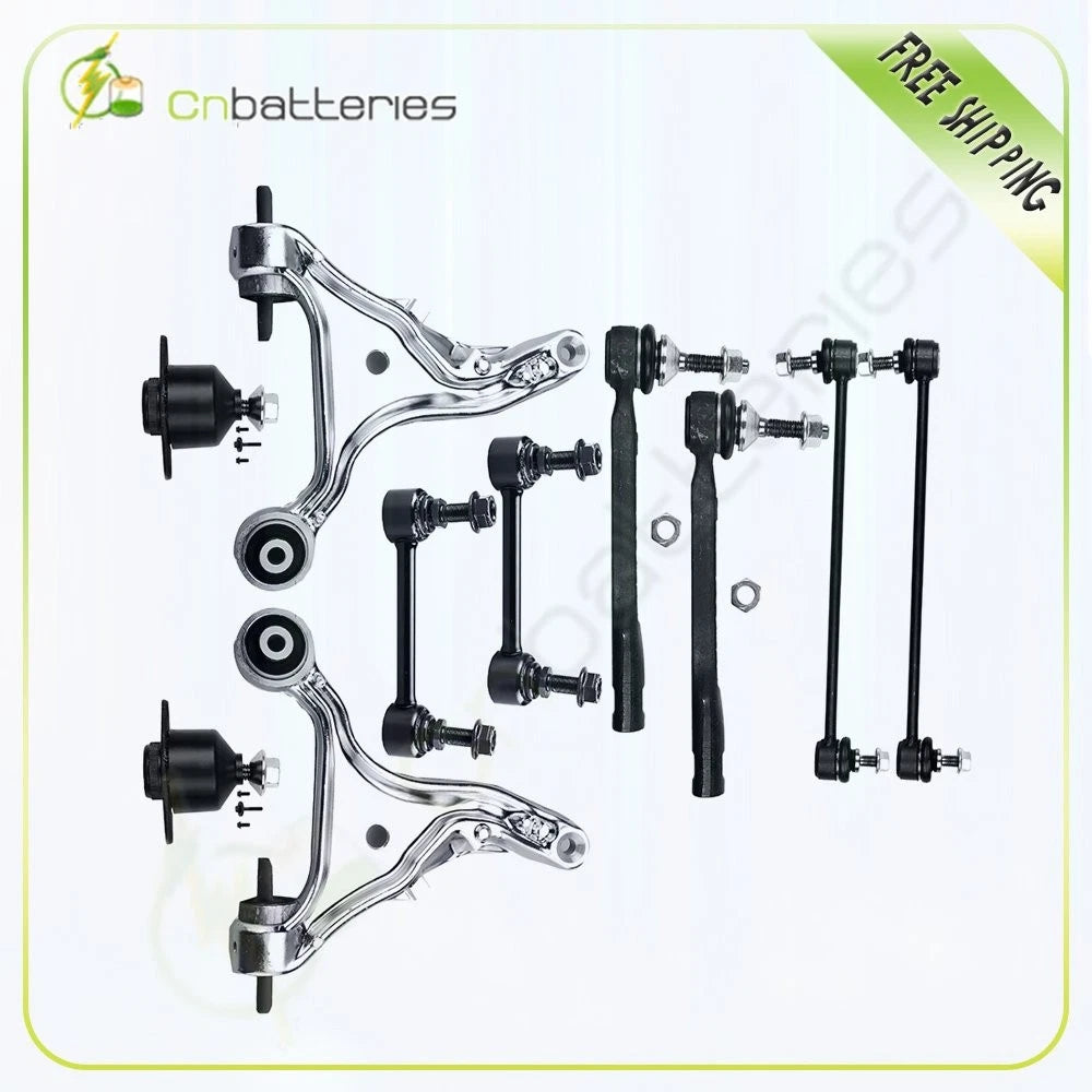 10pc Sway Bars, Outer Tie Rods, Lower Control Arms for Volvo S60 (2001–2007)