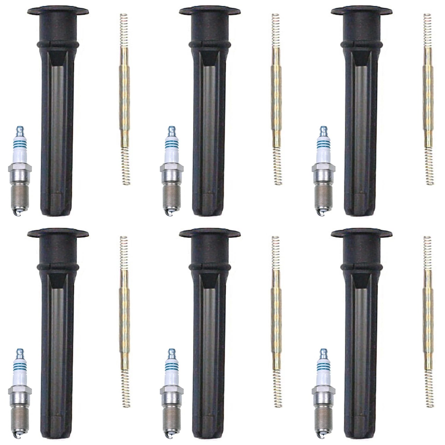 Set of 6 Denso Iridium Power Spark Plugs & Coil Boots for Concorde Intrepid (1998–2004)