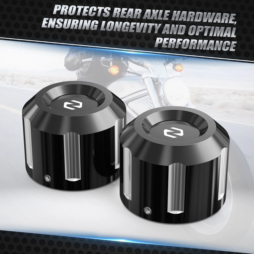 Anodized Rear Axle Nut Covers for Harley Road King Police FLHP (2017–2024)