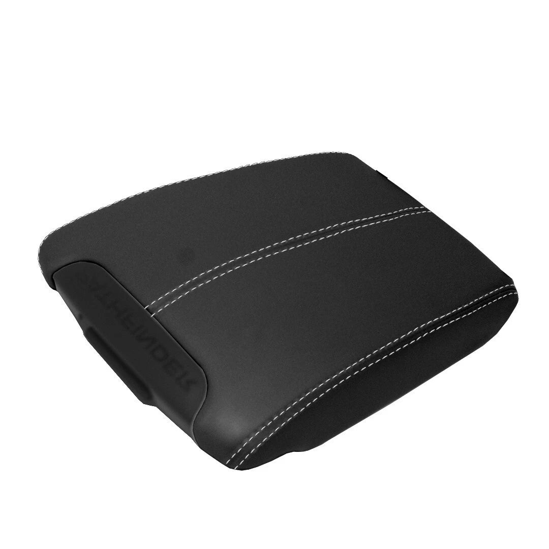 Console Lid Armrest Cover for Nissan Pathfinder (2022–2023) White Stitch
