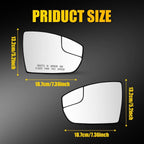 Set of 2 Dual Mirror Glass for Ford Escape (2013–2016) & C-Max (2013–2018)