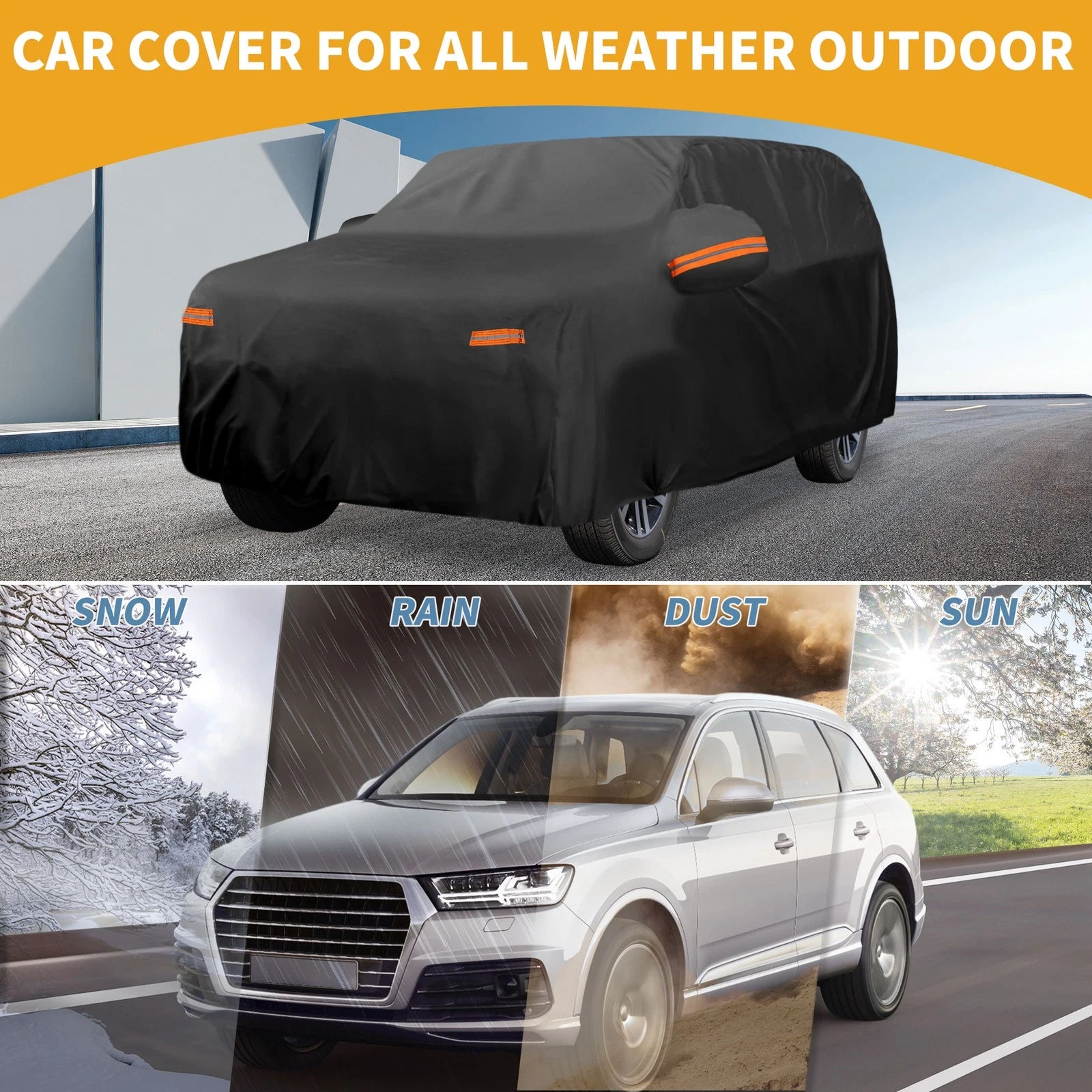 Waterproof Car Cover for Kia Telluride (2019–2023) 190T-PU with Zipper