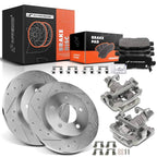 Set of 8 Rear Drilled Brake Rotors, Pads & Calipers for Chevrolet Impala