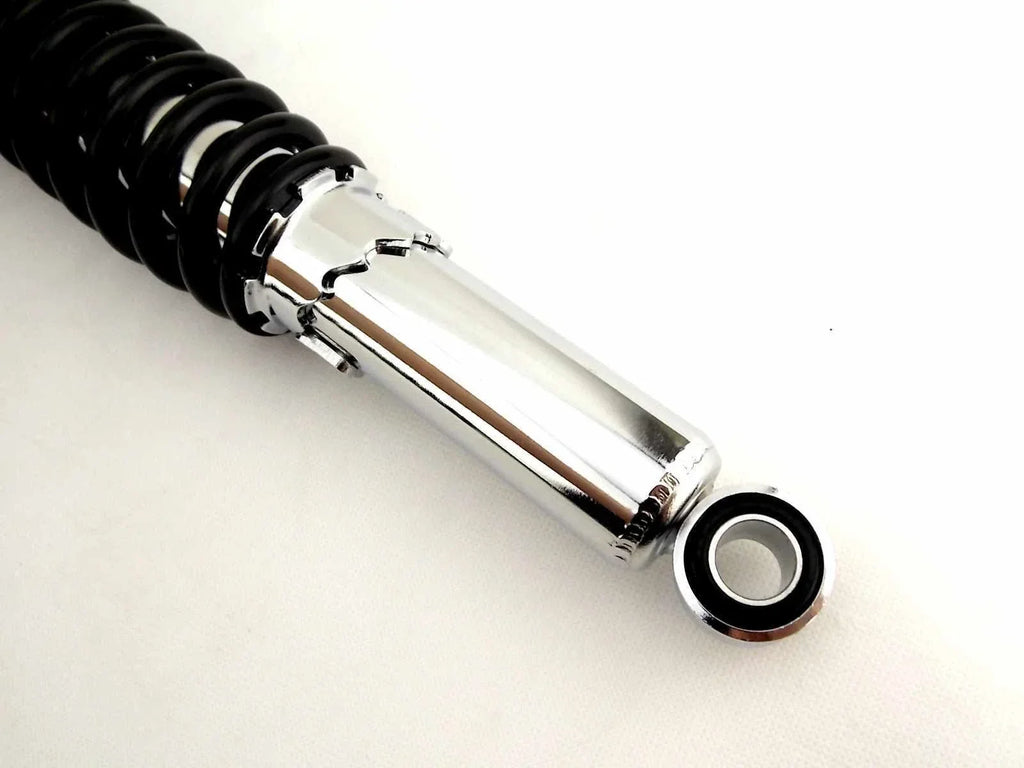 365mm JBS Black/Chrome Rear Shock Absorbers for Suzuki TS400 (71-79)