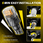 Set of 2 Amber LED Bulbs for Backup Reverse Light (912, 921, T15)