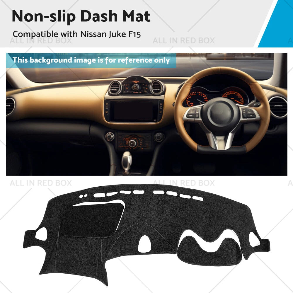 Dash Mat for Nissan Juke F15 (2011–2019) Black Non-Slip Dashboard Cover