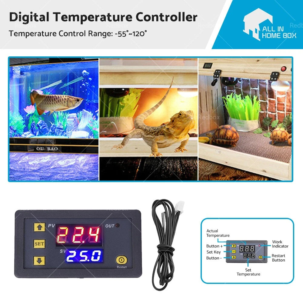 Digital Temperature Controller Thermostat for 12V Systems (Intelligent)