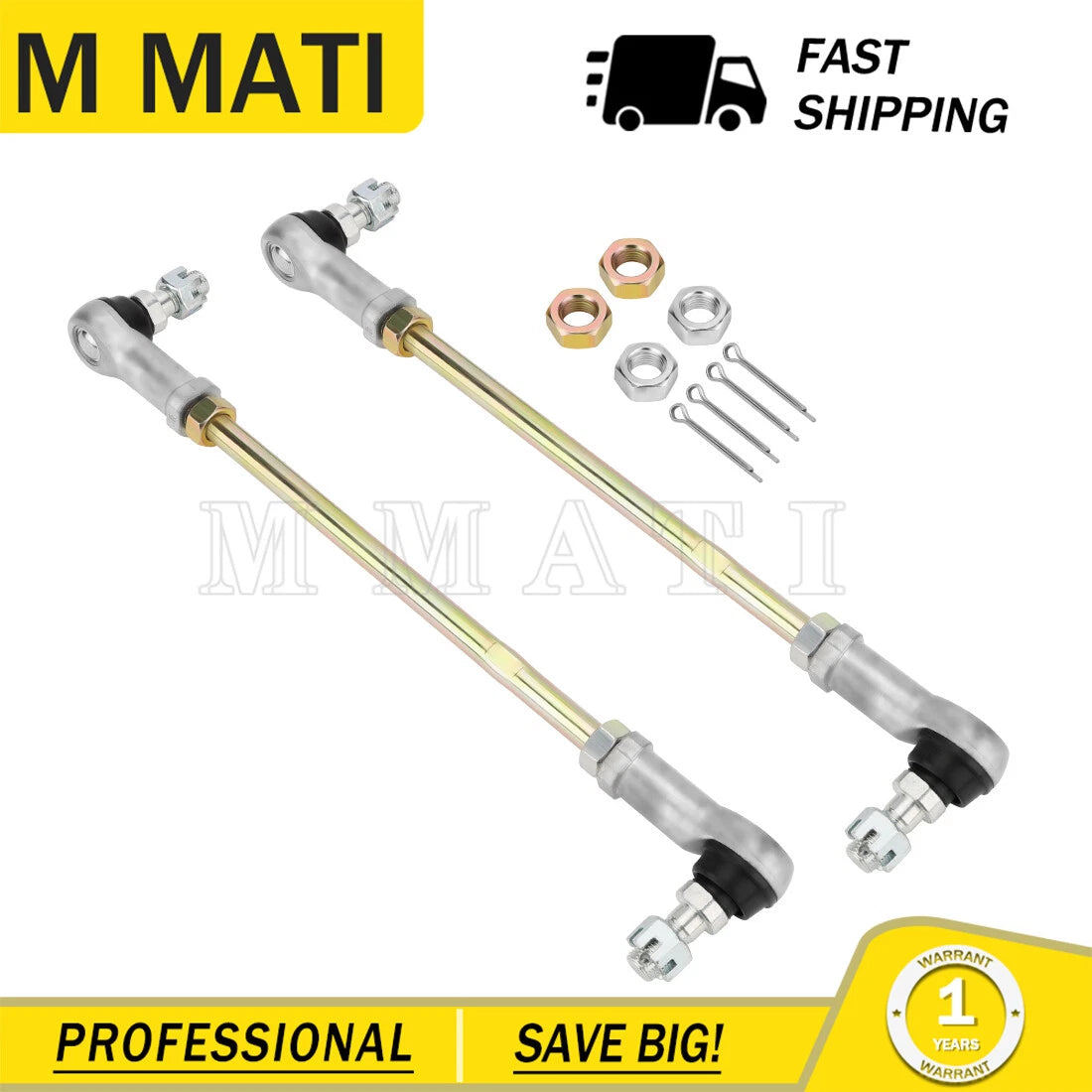Set of 2 Tie Rod Ends for Honda TRX400FGA 4x4 Rancher 400 (2004–2007)