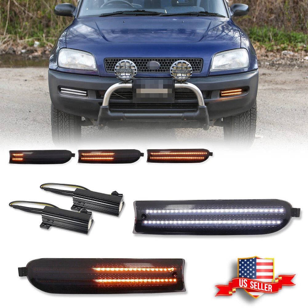 Smoke LED Front Bumper Signal Lights for Toyota RAV4 (1996–1997)