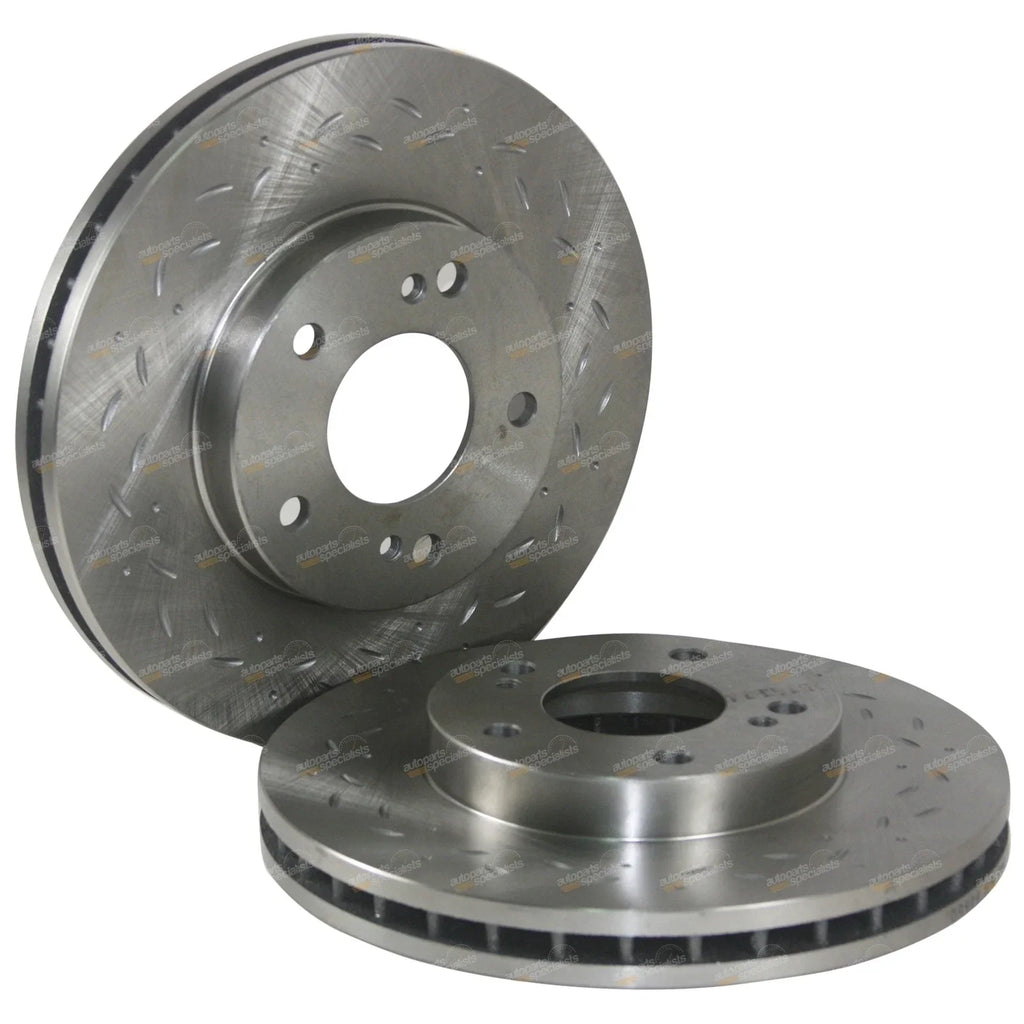 Front Dimple Slotted Disc Brake Rotors for 200SX S14 S15 300ZX Z32 VG30DDT