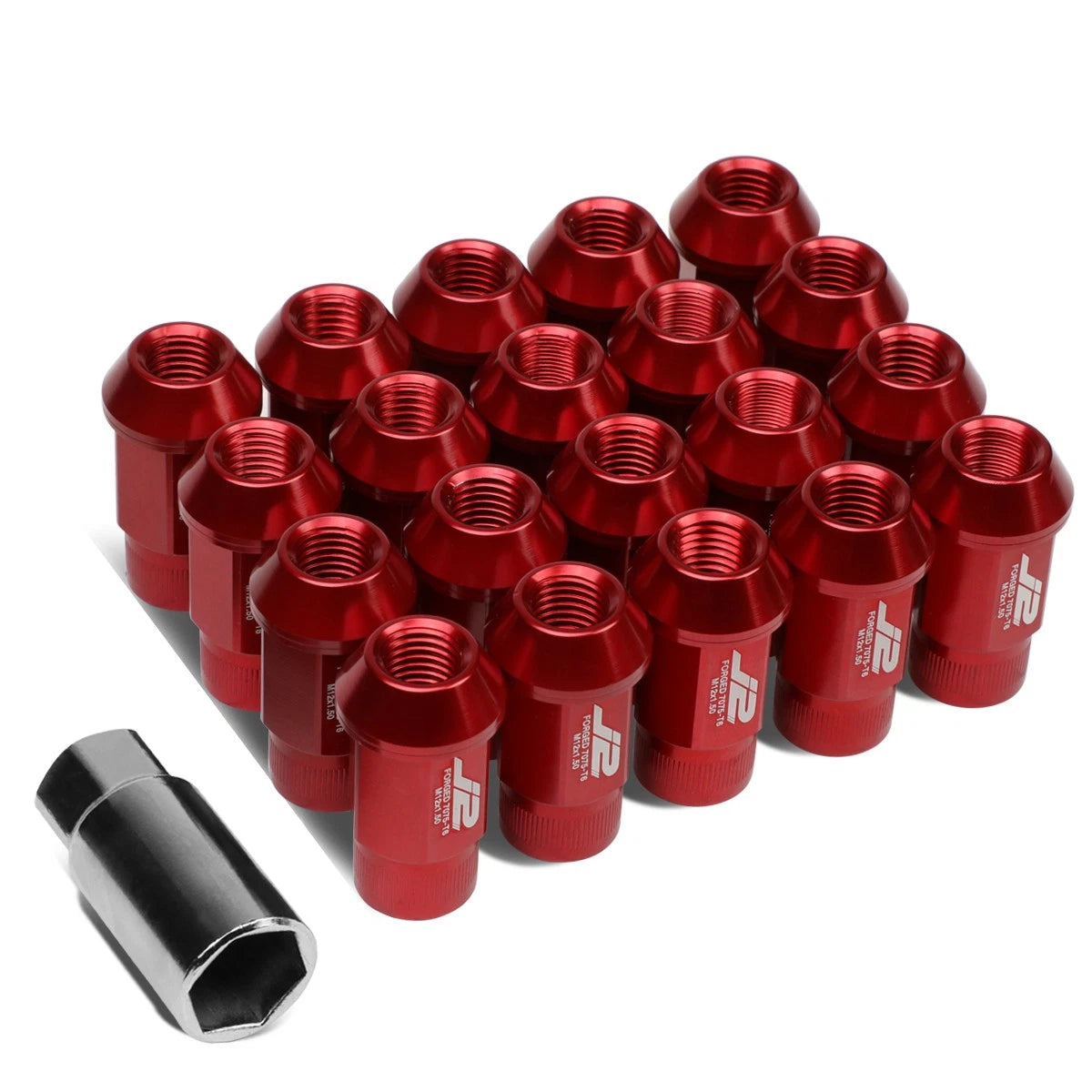 Set of 20 J2 7075 Forged Aluminum M12x1.5 Open-End Lug Nuts for