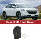 Car Gear Shift Knob Cover for Honda HR-V 2023-2024 Black Beige Faux Leather